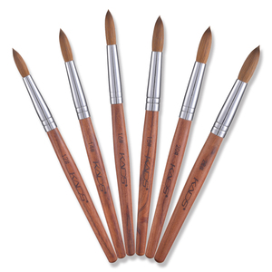 Pincel de Uñas Kolinsky 100% Puro de Calidad Premium, Mango de Madera, Pincel Acrílico, Herramientas Profesionales para Uñas, 12 Unidades # -22 #   Logotipo Personalizado - Product Image 1