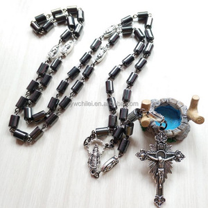Ematite Nera Del <span class=keywords><strong>Rosario</strong></span> di Pietra 8 millimetri <span class=keywords><strong>Collana</strong></span> di Perle - Product Image 2