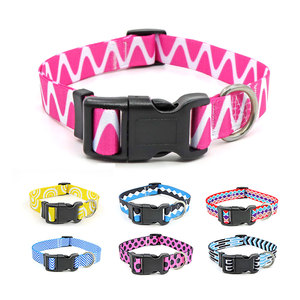 Adjustable Pink Geometric Pattern Pet <b>Collar</b> with Buckle Closure for Dogs Cats Small Pets - Product Image 2