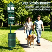 Station commerciale pour déchets canins avec pédale, poubelle extérieure pour excréments d'animaux de 11,5 gallons, distributeur de sacs verrouillable pour parcs et HOAs