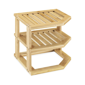 Dễ dàng lắp ráp tre tấm giá tổ chức <span class=keywords><strong>3</strong></span> <span class=keywords><strong>Tier</strong></span> gia vị giá đa năng bếp góc giá cho truy cập hàng đầu hoặc tủ - Product Image 5