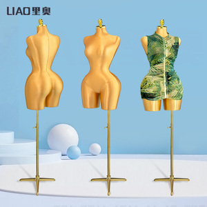 US Stock Weibliche kurvige Schaufenster puppen Pinable Half Body Boutique Display Plus Size Torso Kleid Schaum puppe für Erwachsene Schneider Dummy - Product Image 2