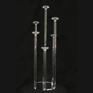 top crystal material candle stick glass round tea light wedding tube 7 head crystal votive holders