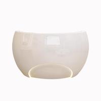 Mostrador de Recepción Curvo Moderno Personalizado, Mostrador Pequeño con Luz LED, FRP Ecológico, para Gimnasio, Hospital, Centro Comercial, Uso Comercial