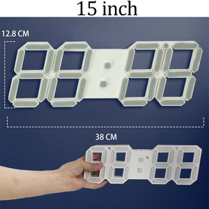 EMAF Reloj <span class=keywords><strong>Despertador</strong></span> con Control Remoto para Sala de Estar, Luz Nocturna, LED 3D, Digital, de Pared - Product Image 2