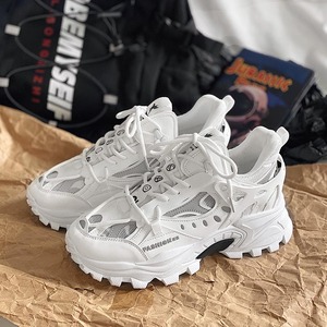 Zapatillas Casuales de Hombre con Parte Superior Transpirable de Malla y PU, Suela de Goma Grande Estilo Dad, Zapatos Flexibles para Caminar - Product Image 1