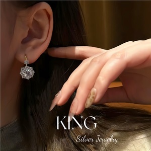 Snowflake <b>Cuff</b> <b>Earrings</b> S925 Sterling Silver Gold Plated Everyday Wear Classic Studs - Product Image 4