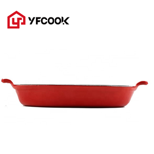 Cacerola ovalada de hierro fundido para hornear, sartén ovalada roja de 15/20/30CM con recubrimiento de esmalte para cocina, sartén para lasaña, sartenes para pasteles - Product Image 2