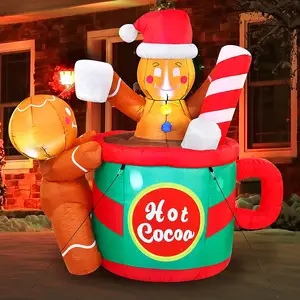 Âm nhạc ấm áp outdoorholiday trang trí sân vườn trang trí Inflatable Snowman Santa Claus Cây giáng sinh Inflatable