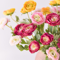 Harga terbaik grosir 3-Head bunga sutra buatan ringan tahan air Modern untuk pernikahan Hari Valentine acara