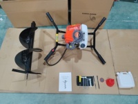 Machine de forage de sol professionnelle à essence 63cc pour deux personnes, tarière spirale de 300 mm avec garantie d'un an