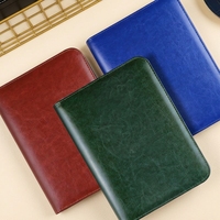 Carnet à anneaux en cuir rigide avec fermeture éclair, format A5 B5, organiseur professionnel, journal, planificateur, emplacements pour cartes, logo personnalisé, 100 feuilles