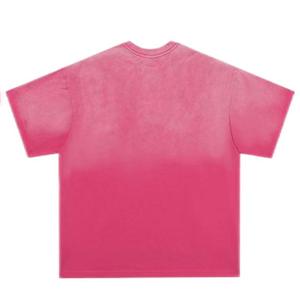 Patrón sólido Retro Acid Wash Gradient Sportswear Camiseta 100% algodón suelta manga corta Street Fashion de Y2K - Product Image 3