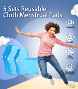 Almohadillas sanitarias lavables OEM para mujer, almohadillas menstruales reutilizables para mujer, servilletas sanitarias para mujer, 6 unids/set, forro de bragas superabsorbente - Product Image 5