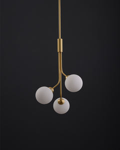 Скандинавская декорация, латунные стеклянные подвесные потолочные светильники с шариками, светодиодные подвесные светильники для гостиной, Подвесная лампа - Product Image 5