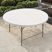 Table pliante en plastique durable et légère pour la salle à manger Hôtel École Entrée Villa Utilisation extérieure Design contemporain pour l'hôpital
