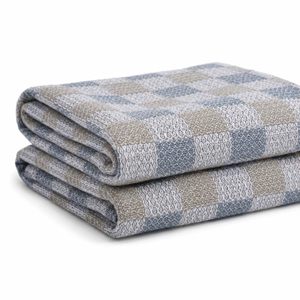 Toalla de baño de algodón con diseño a cuadros gris, suave, absorbente, ligera, de secado rápido, para hombres y mujeres, 156 x 76 cm - Product Image 4