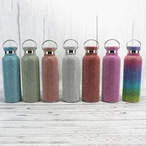 Hot Selling 2024 Diamond Bottle 350ml Double Wall Stainless Steel Insulated Bling Water Bottle