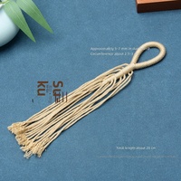 Tali Katun Tibet Tenun Tangan DIY Ornamen Rumbai Anggur Tali Simpul Makrame Liontin Bodi Bintang-Bulan Kancing Manset Empat Aksesori
