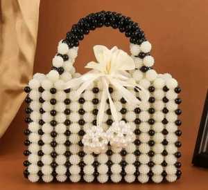 Best Selling Handcrafted Elegant Pearl Beaded <b>Clutch</b> Purse For Women <b>Wedding</b> Party Evening Handbag Available for Sale - Product Image 5