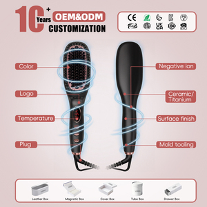 Cepillo Alisador de Cabello Eléctrico Profesional con Iones de Plasma, Calentamiento Rápido, Logotipo Personalizado para Negocios Mayoristas - Product Image 2