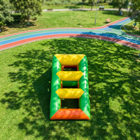 Parc aquatique gonflable commercial, tour d'escalade flottante, toboggan, PVC 0,9 mm, jouets aquatiques durables pour lac, océan, plage, complexe hôtelier