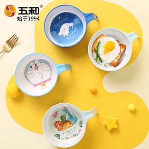 Wuhe Children's Melamine Bowl With Handle And Spoon Bpa Free Anti Scalding For 0-12 Months Kids Feeding - Product Image 2