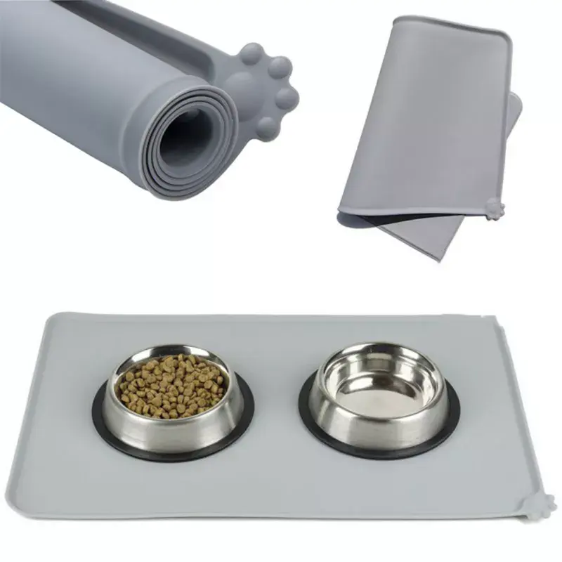 Food Grade Waterdichte Pet Mat Voor Hond Kat Siliconen Pet Food Pad Gemakkelijk Schoon Te Maken Siliconen Hond Kat Kom Mat Non-Stick