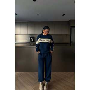 Survêtement à capuche Navy Wayster coupe-vent respirant en velours pour le jogging hivernal, coupe ajustée, logo imprimé par sublimation, grandes tailles pour enfants - Product Image 3