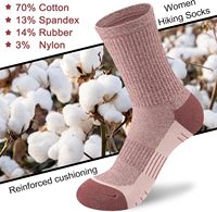 Chaussettes Crew pour femmes Chaussettes de compression rembourrées pour la randonnée athlétique