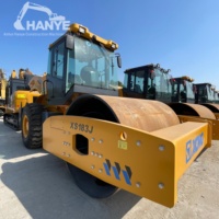 مدحلة طرق اهتزازية أحادية الأسطوانة مستعملة XCMG XS183J بوزن 18 طن بمحرك شانغتشاي لدمك التربة والأسفلت لبناء الطرق السريعة