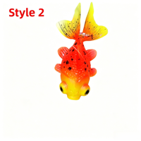 Ornement de poisson rouge réaliste en silicone souple de haute qualité qui brille dans le noir pour les aquariums marins et les aquariums de méduses