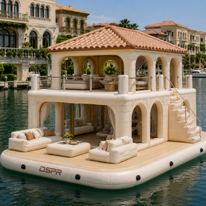 Casa Flotante Inflable de Dos Pisos, con Asientos Interiores y Exteriores, Estabilidad y Flotabilidad para Vacaciones en Islas Tropicales y Recreación en Grupo - Product Image 6