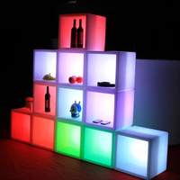 Meuble de bar éclairé par LED, vitrine à liqueur, cube d'affichage, étagère à cubes LED pour bar