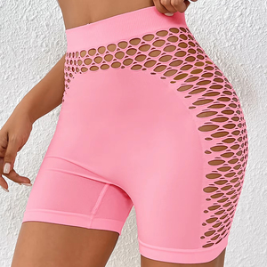 <span class=keywords><strong>Short</strong></span> de yoga taille haute pour <span class=keywords><strong>femme</strong></span>, ultra-extensible, avec empiècements en maille respirante, pour l'entraînement et le rehaussement des fesses - Product Image 1