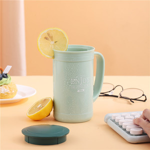 Tasse puissante réutilisée à double paroi créative personnalisée de 400ml avec couvercle tasse de thé au lait de pique-nique de voyage en plastique PP avec poignée - Product Image 1