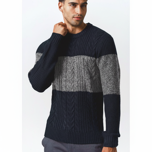 Suéter de Cuello Redondo de Manga Larga para Hombre con Logotipo Personalizado, Tejido Jacquard Transpirable, Tallas Grandes, OEM/ODM en Venta - Product Image 1