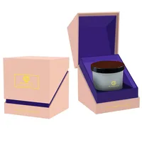 Ensemble de bougies parfumées multiples, boîte d'emballage rigide magnétique avec laminage mat et revêtement UV, boîte cadeau de luxe personnalisée pour 3/4 bougies