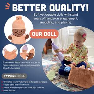 Muñecos de Peluche Suaves para Bebés, Juguetes Sensoriales, Diversidad Multicultural, Inclusión, Aprendizaje Social y Emocional, Todas <span class=keywords><strong>las</strong></span> Edades, Juego de 6 - Product Image 4