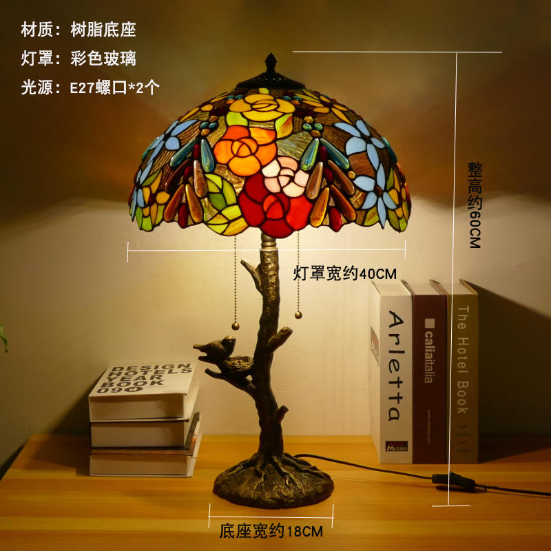 Portalámparas largo con cuentas rosas anchas de 40 cm2