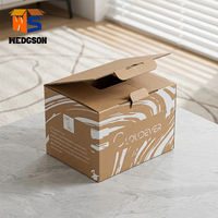 Boîte en carton ondulé personnalisée en gros, écologique, pour l'expédition des petites entreprises, boîte d'expédition en carton kraft avec impression en encre blanche