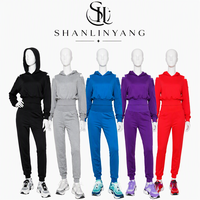 Ensembles d'Hiver Personnalisés avec LOGO pour Femmes : Survêtement de Sport et Fitness Comprenant un Hoodie à Cordon et un Pantalon Large en Tricot