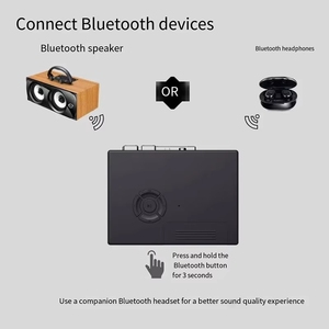 Lecteur de cassettes <span class=keywords><strong>avec</strong></span> radio Bluetooth, rétro, nostalgique, retournement automatique, Hi-Fi, <span class=keywords><strong>cassette</strong></span> sans fil, portable, prise casque - Product Image 3