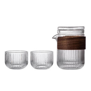 Nouvel ensemble <span class=keywords><strong>de</strong></span> café et <span class=keywords><strong>de</strong></span> <span class=keywords><strong>thé</strong></span> en <span class=keywords><strong>verre</strong></span> transparent <span class=keywords><strong>de</strong></span> style chinois, portable, avec une théière et deux tasses, durable et écologique - Product Image 4