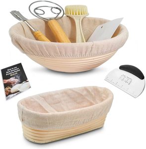 Bread Proofing Basket Sourdough Starter Bread <b>Baking</b> Supplies Tools or Bread Making Basket Gift Set - Product Image 2