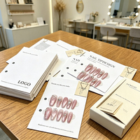 Custom Logo Eco-Friendly Recycled Materials Nail Display Card Speckle Printing Silver Foil Border Thick Rigid Paperboard for