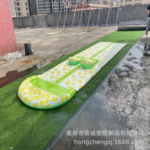 Inflatable Water <b>Slide</b> Lemon Pattern 74073 Spray Function For Home Use - Product Image 4