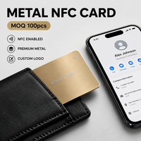 Carte de visite NFC en métal vierge personnalisable avec logo, pour partage numérique en réseau, vente en gros, directement du fabricant