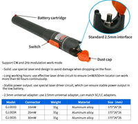 Localisateur Visuel de Défauts VFL 1mW 5mW 10mW 20mW 50mW 20km 40km 50km pour Fibre Optique, Stylo Laser de Test