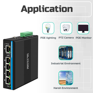 E57 interruttore di rete di PoE gestito da un <span class=keywords><strong>Web</strong></span> intelligente a 4 porte compatibile con E-mark industriale Gigabit - Product Image 4